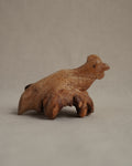 Folk art carved burl wood hen