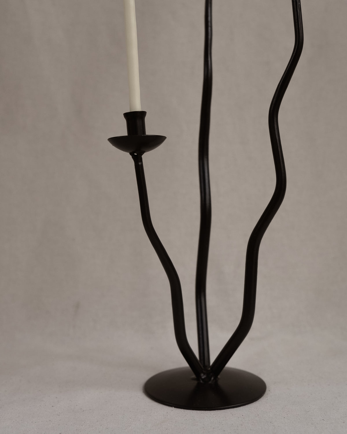 Trio metal squiggly candelabra