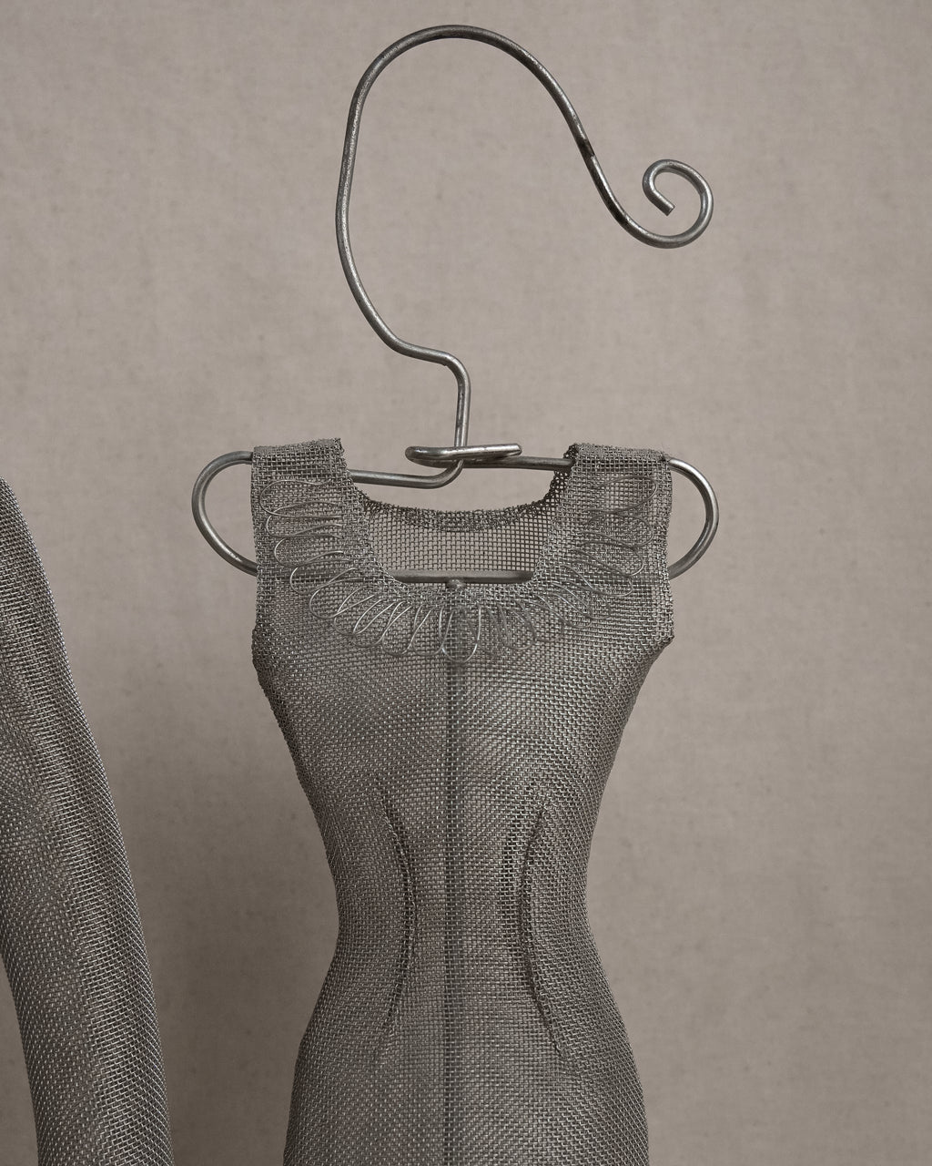 Pair of vintage Ikea metal mesh Blazer and Dress jewellery holder