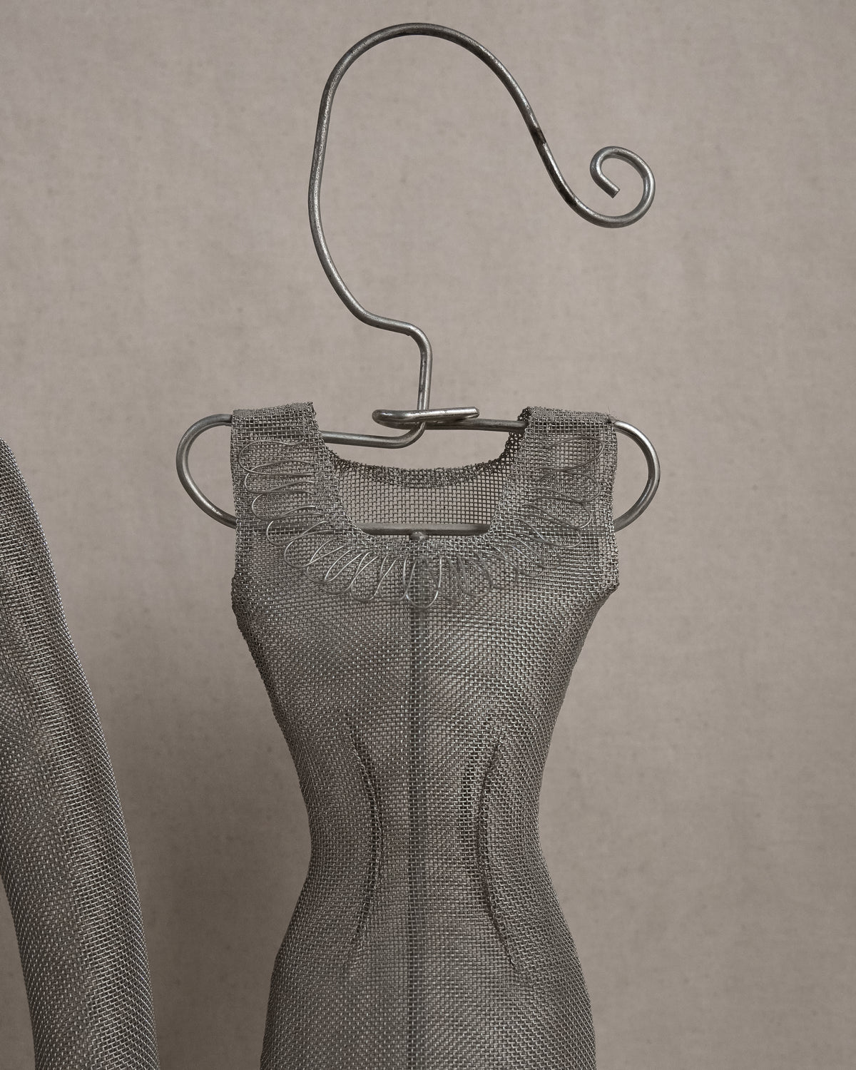 Pair of vintage Ikea metal mesh Blazer and Dress jewellery holder