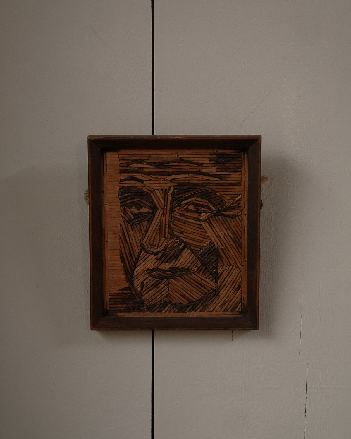 Tramp art framed portrait