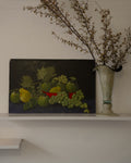 Oil on masonite board, fruit & vegetables