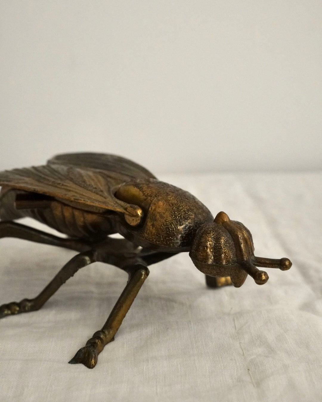 Italian bronze fly ashtray/trinket box