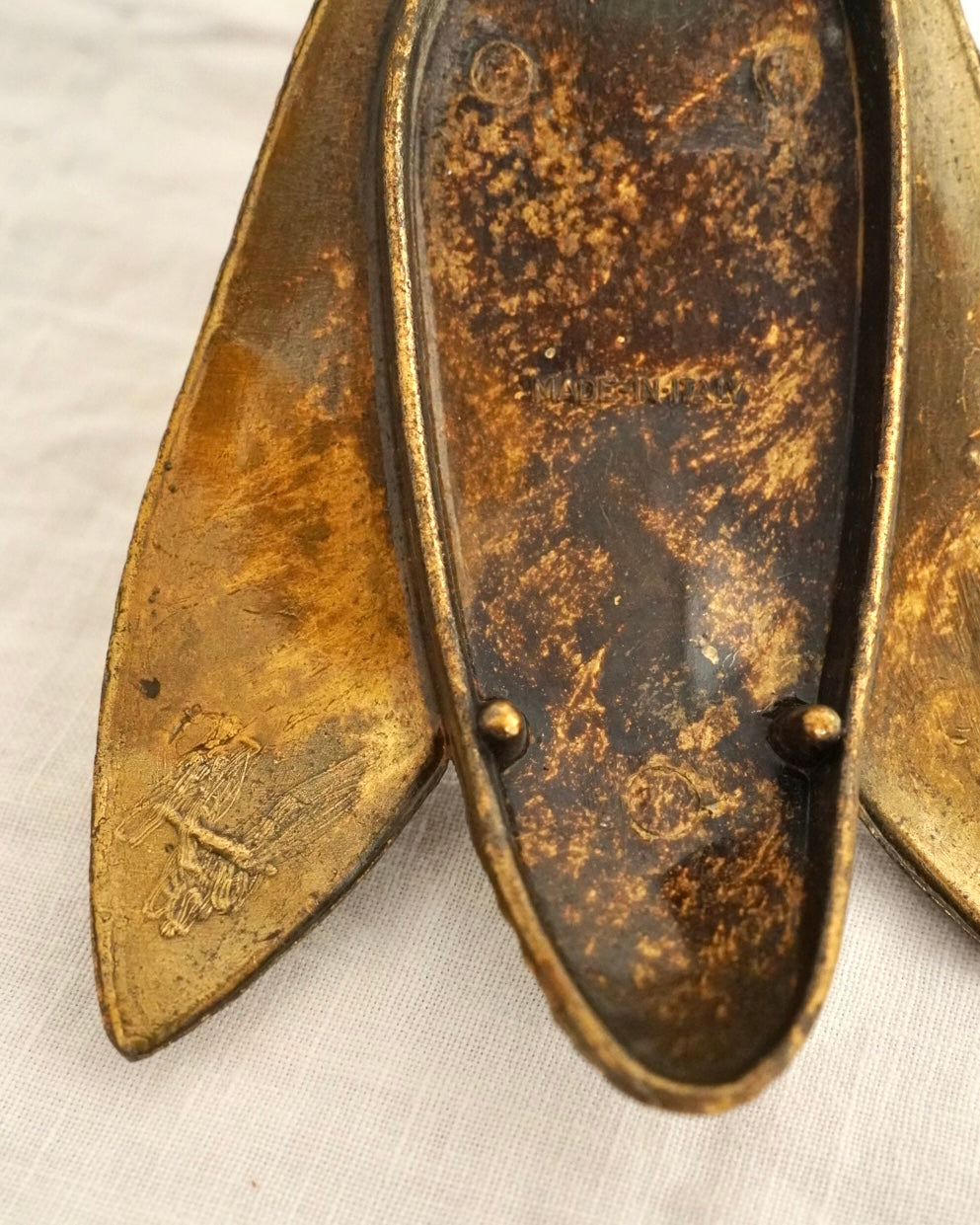 Italian bronze fly ashtray/trinket box