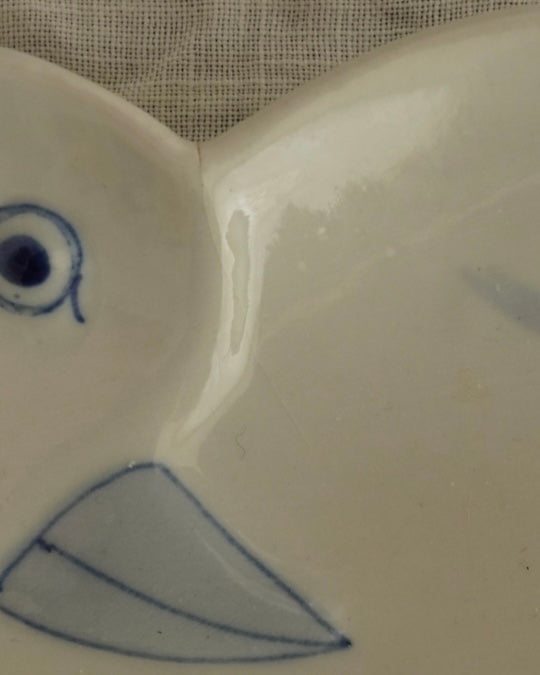 Duck blue and white ceramic plate