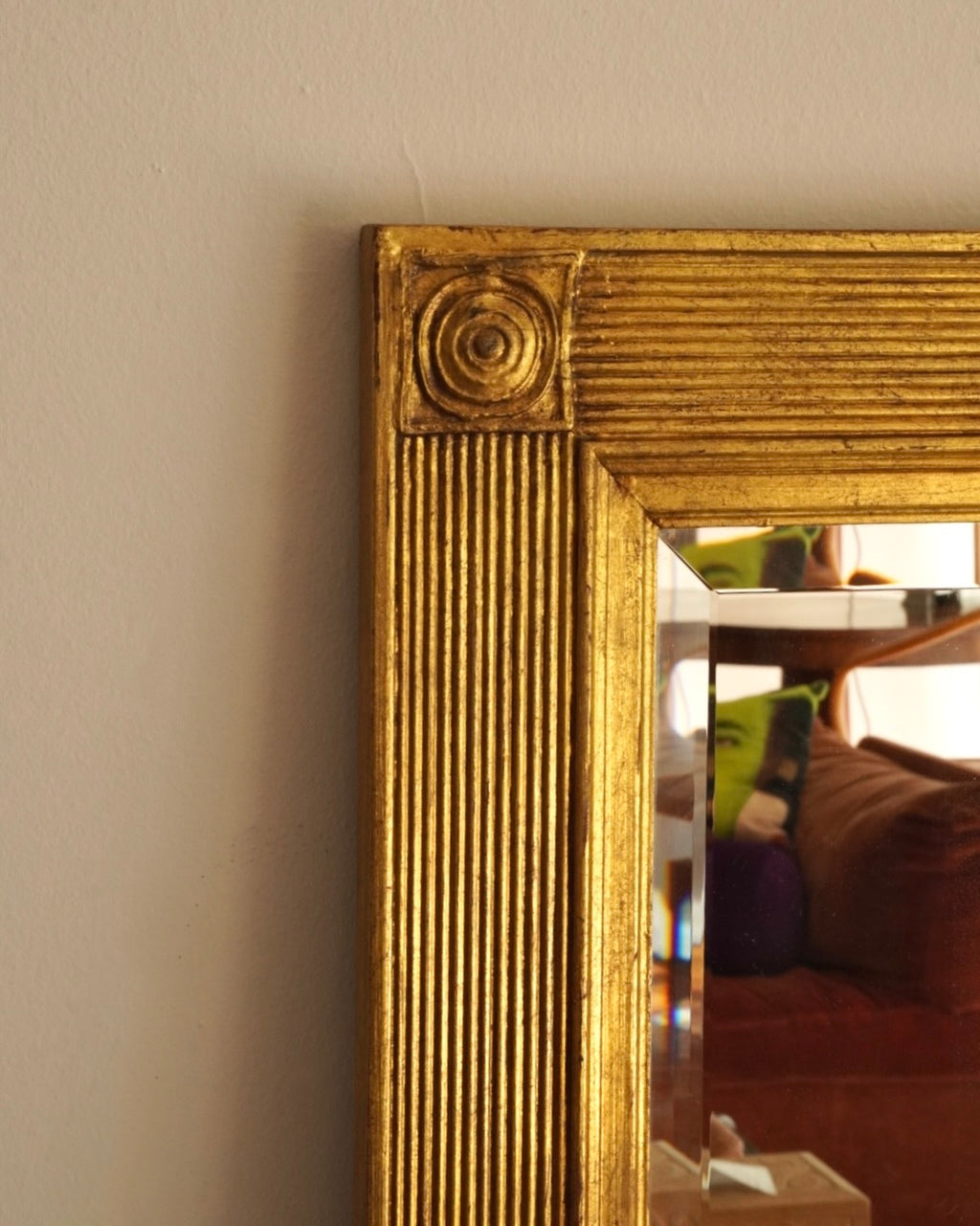Gold painted wooden mirror