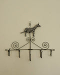 Wire key holder with zebra and beaded zebra