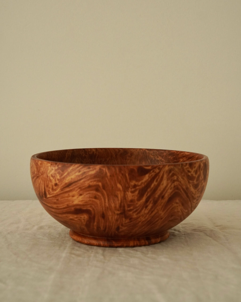 Olive wood serving bowl