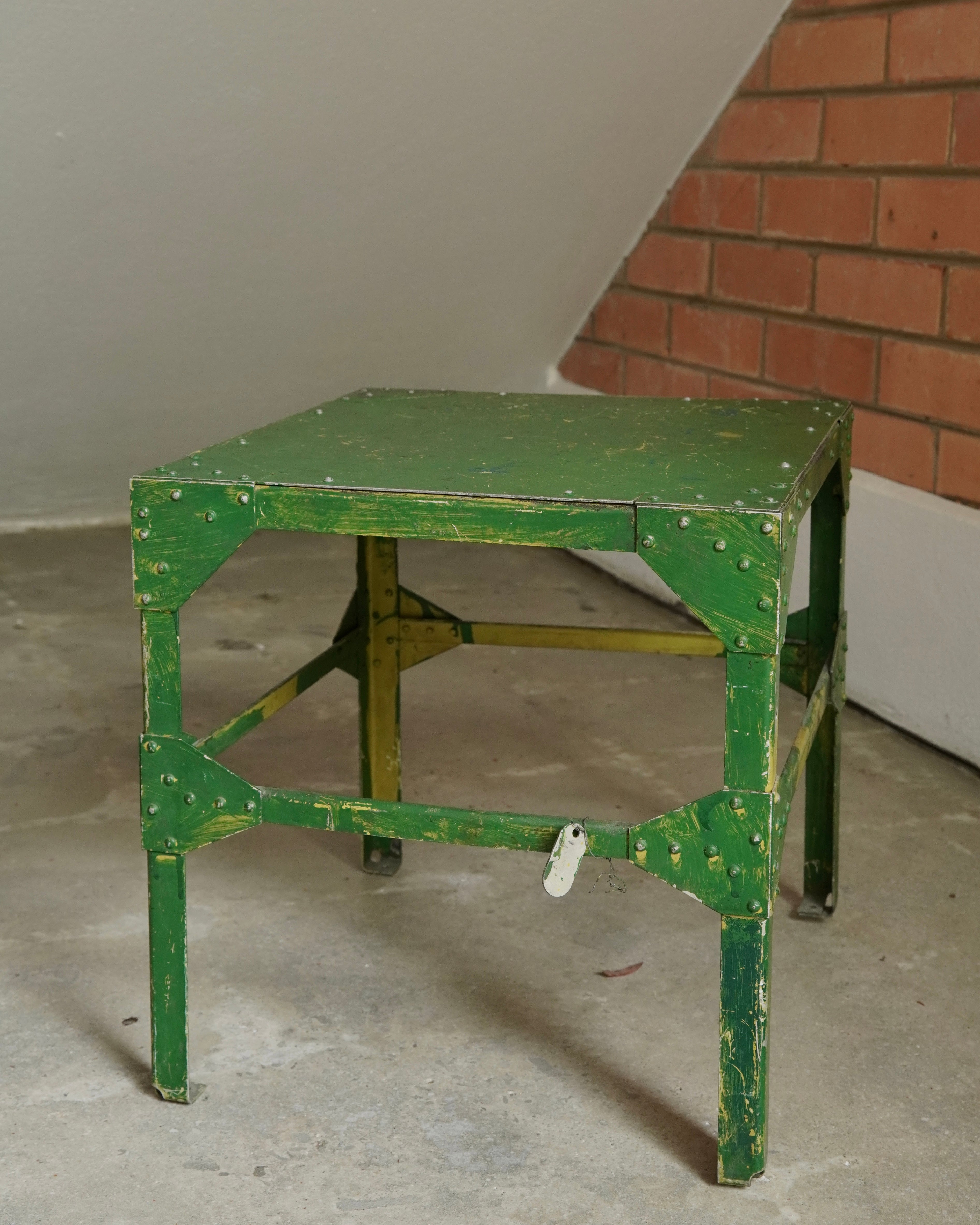WW2 green steel metal side/coffee table