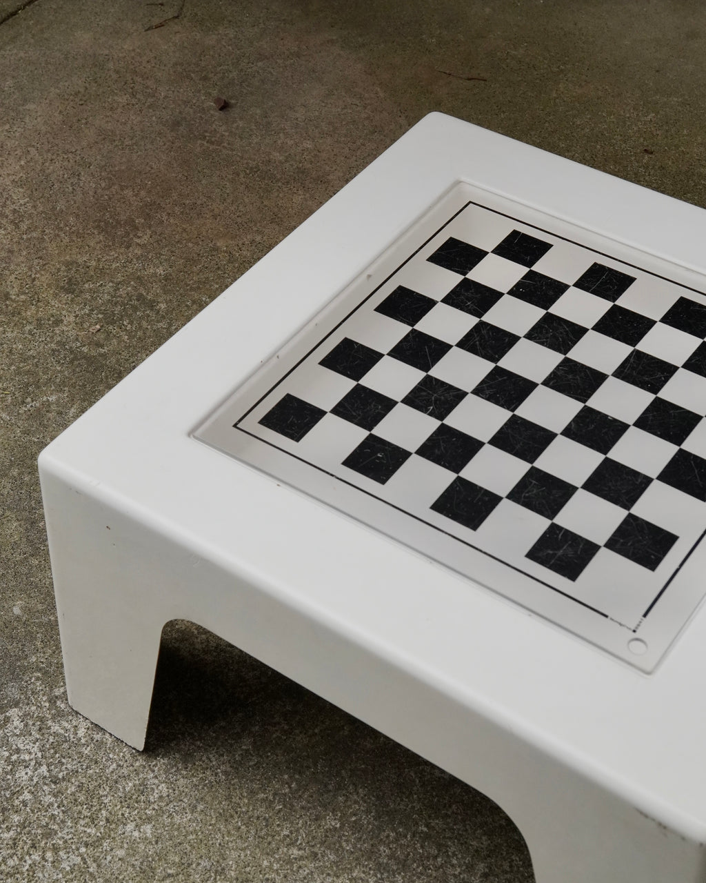 Fiberglass white chess table