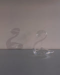 Hand blown clear swan bud vase