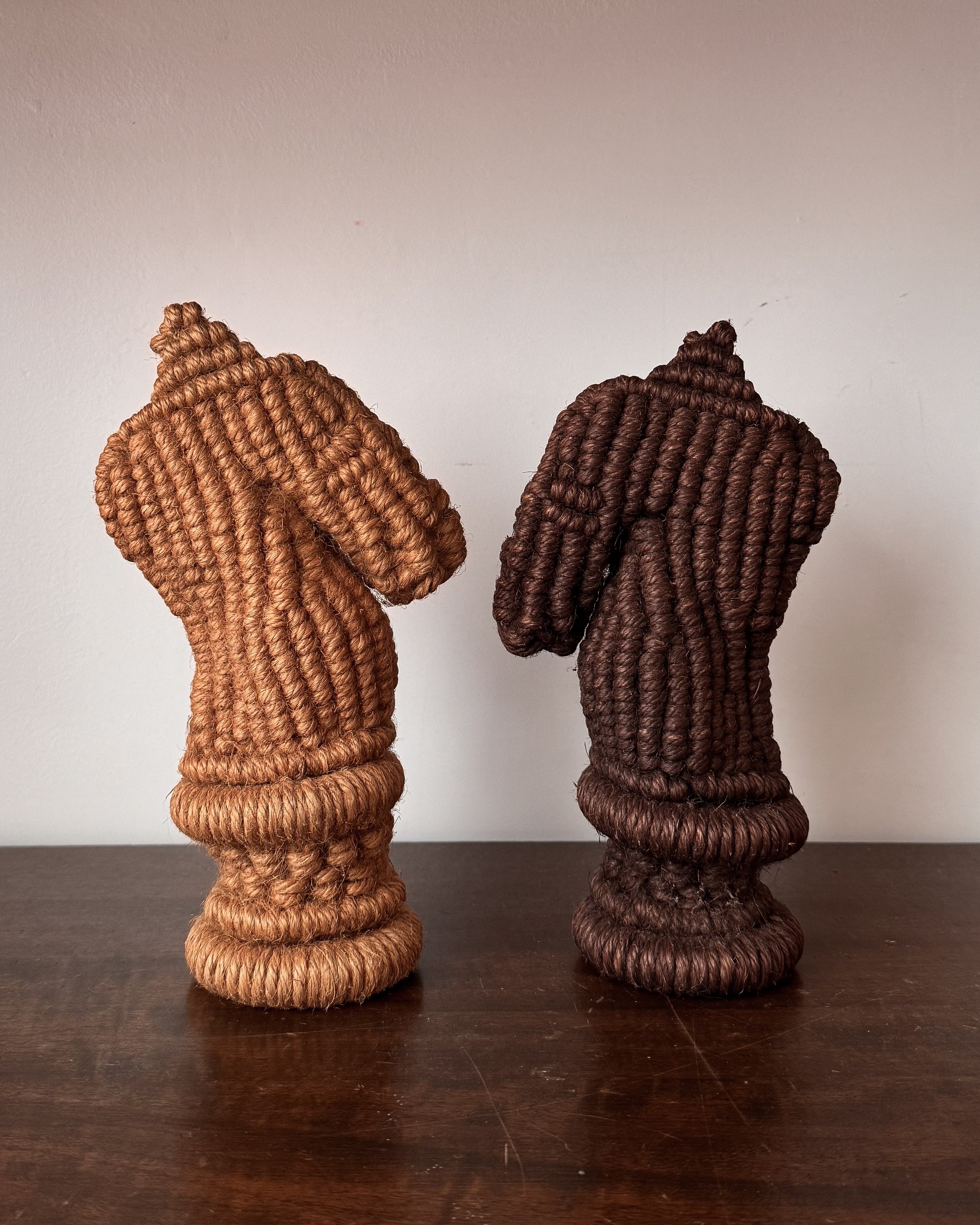 Macrame jute rope complete chess set