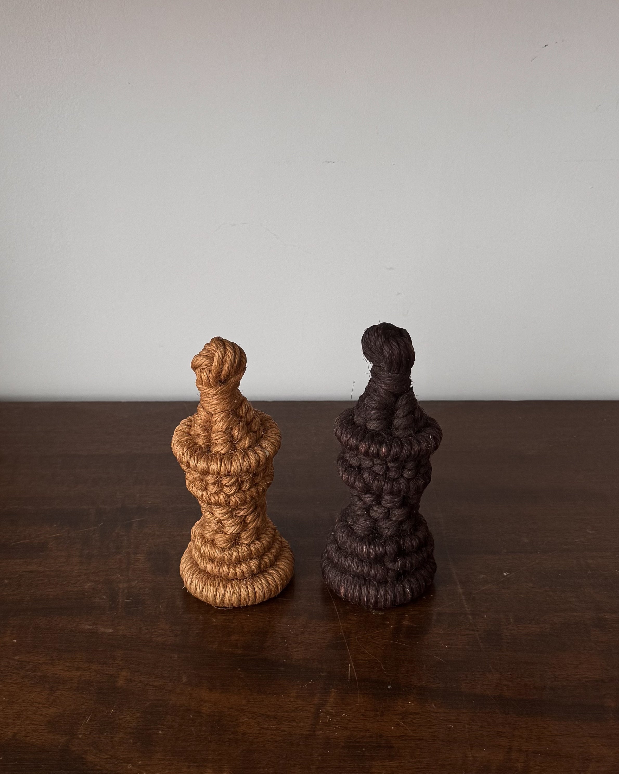 Macrame jute rope complete chess set