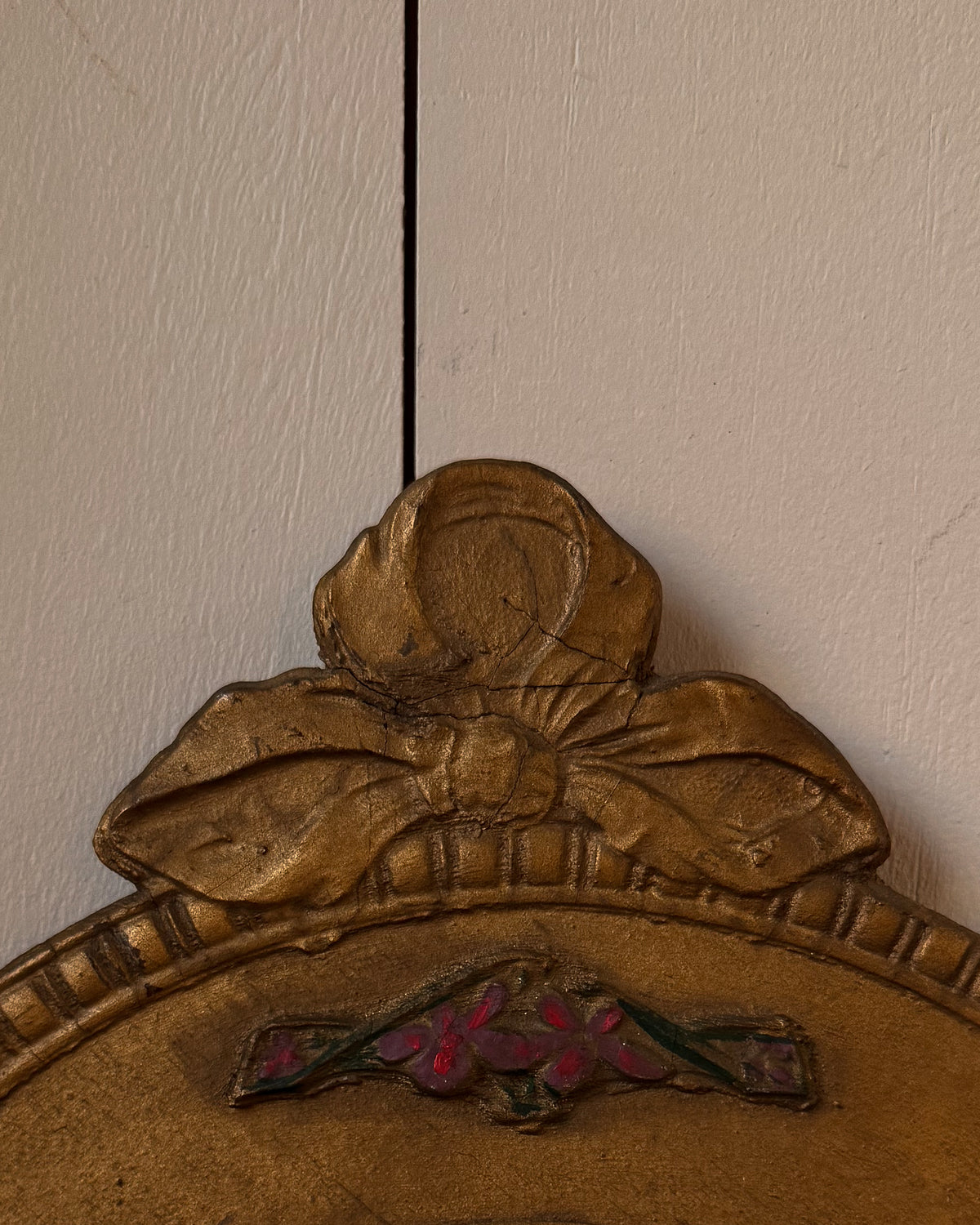 Art deco golden wooden frame with print