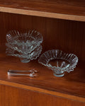 Set of 4 handblown glass bowl with frill details