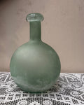 Light green scavo art glass vase