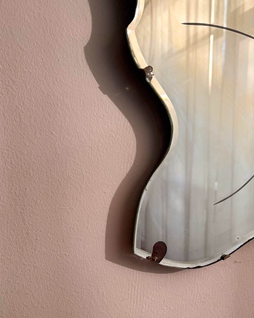 Art deco flower shaped wall mirror