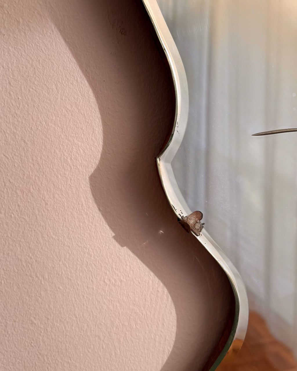 Art deco flower shaped wall mirror