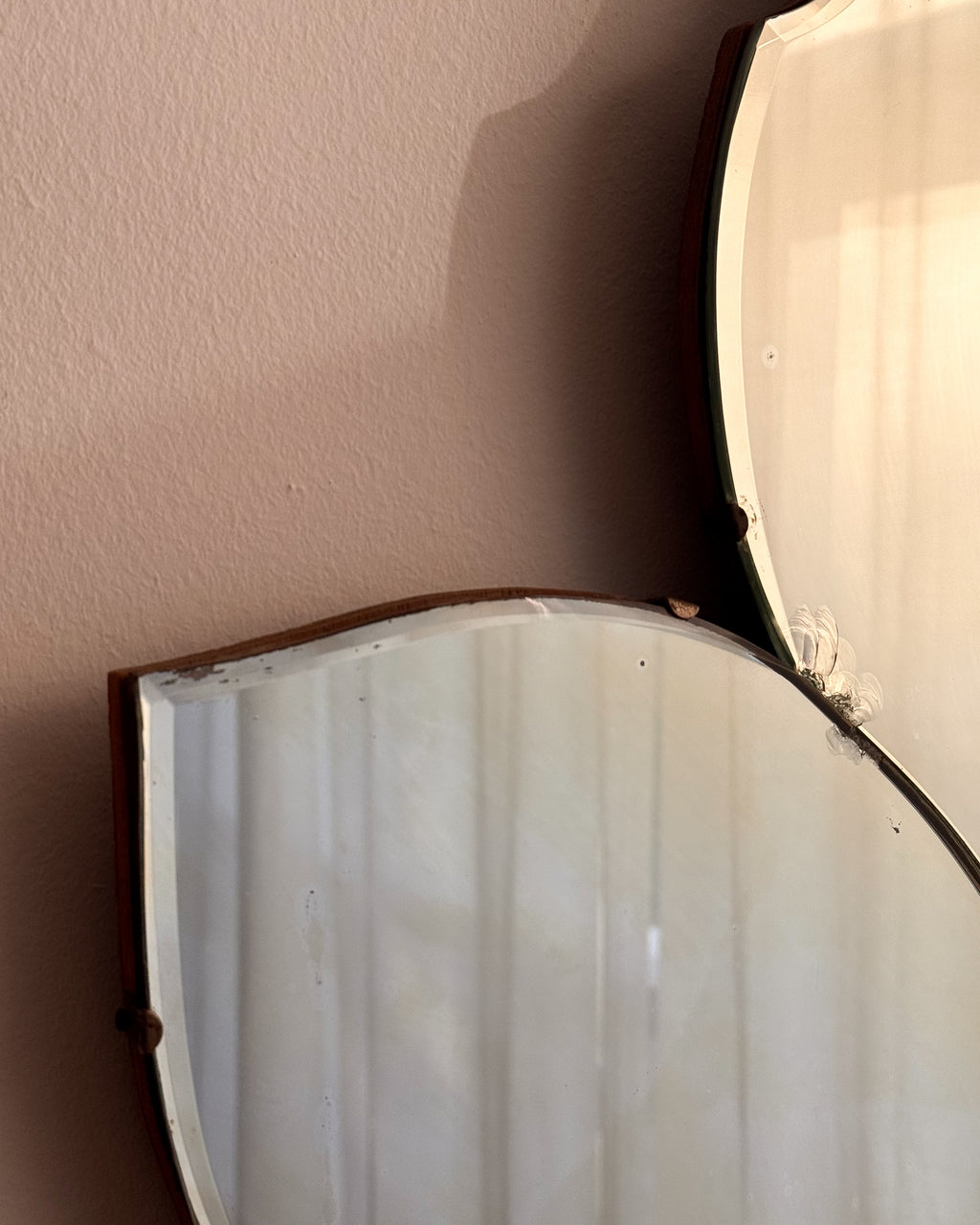 Art deco flower shaped wall mirror