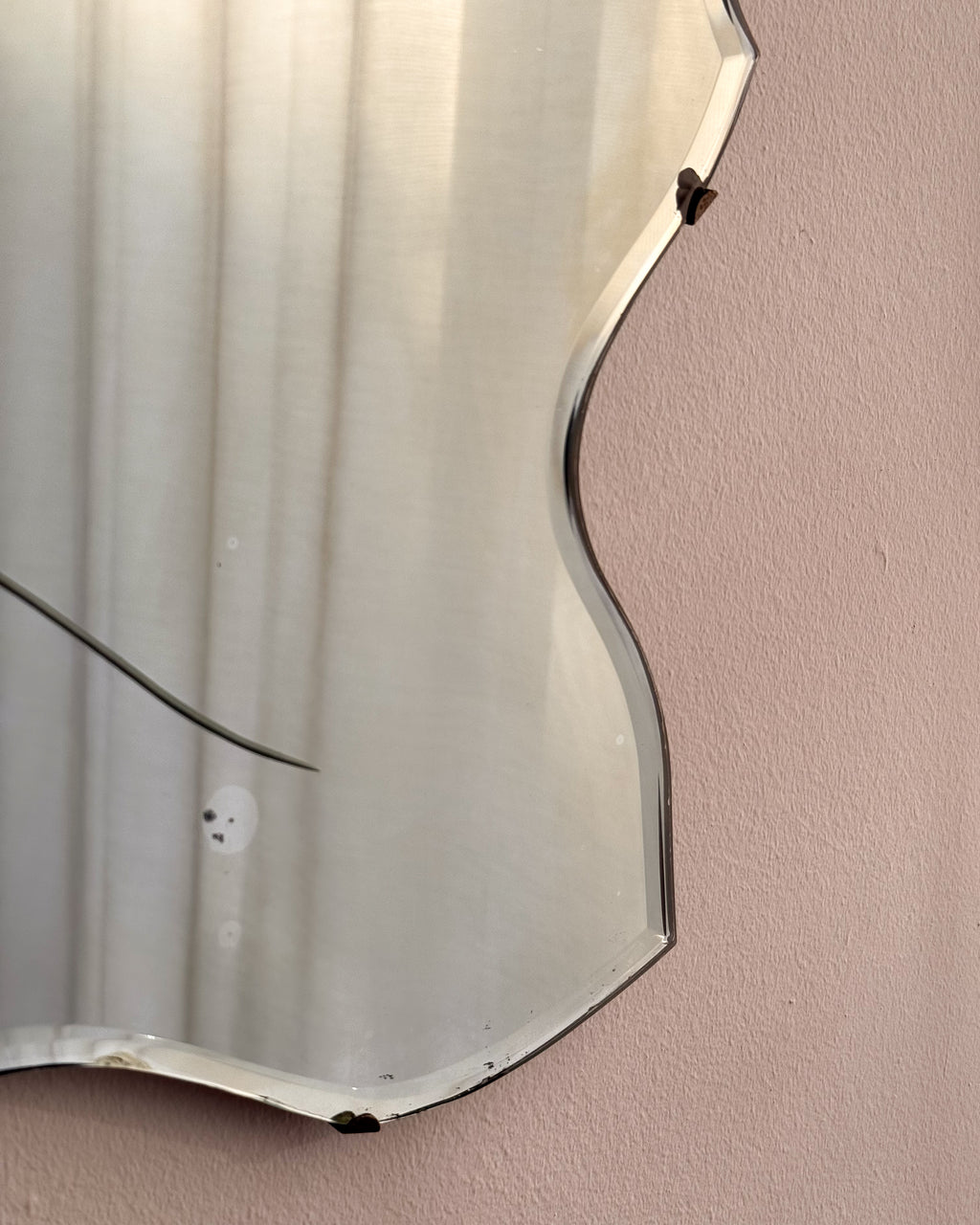 Art deco flower shaped wall mirror