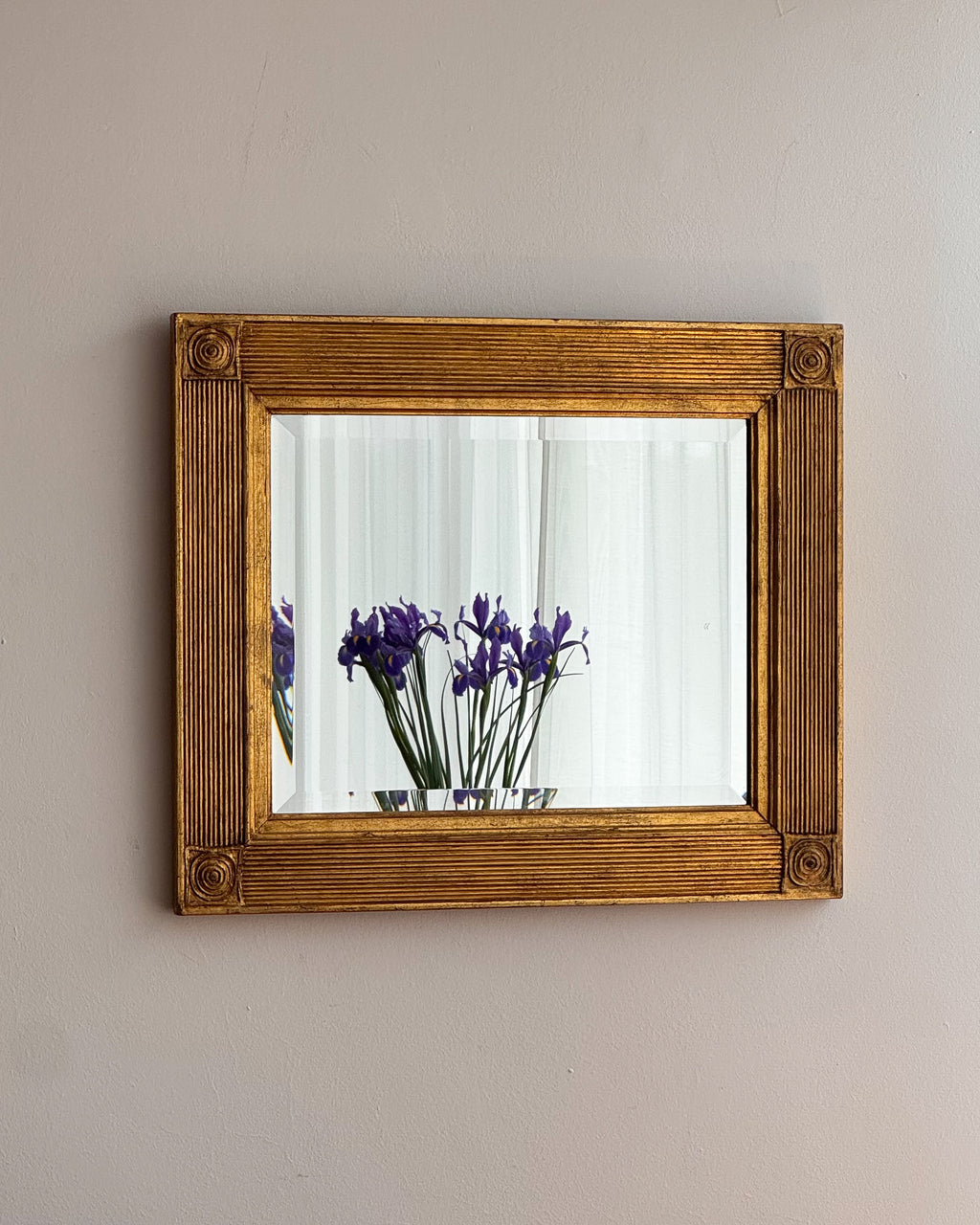 Gold painted wooden mirror