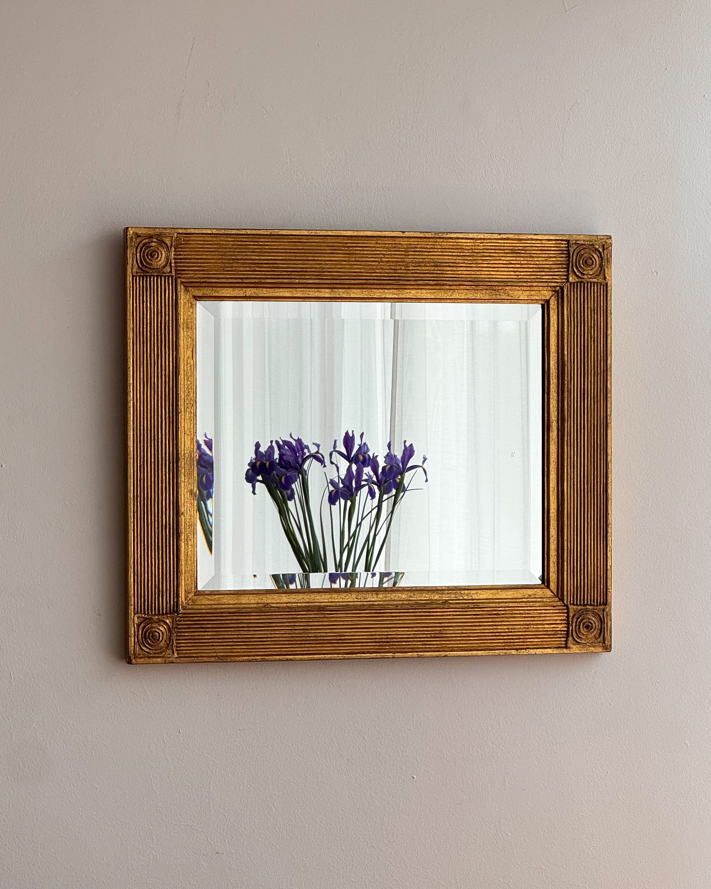 Gold painted wooden mirror
