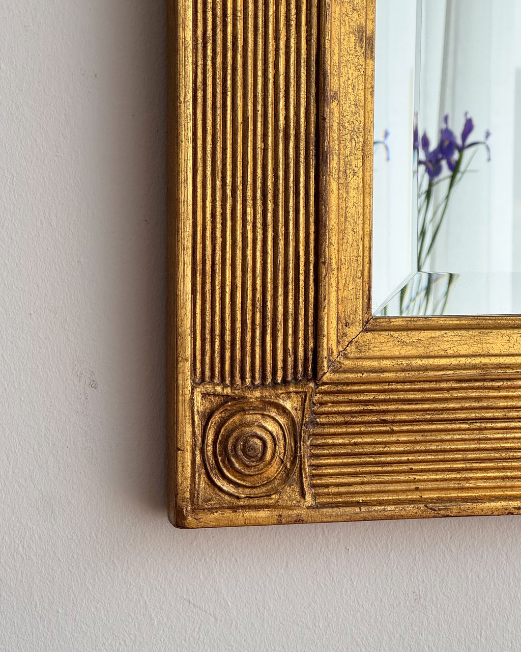 Gold painted wooden mirror
