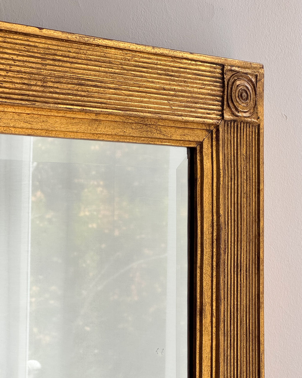 Gold painted wooden mirror
