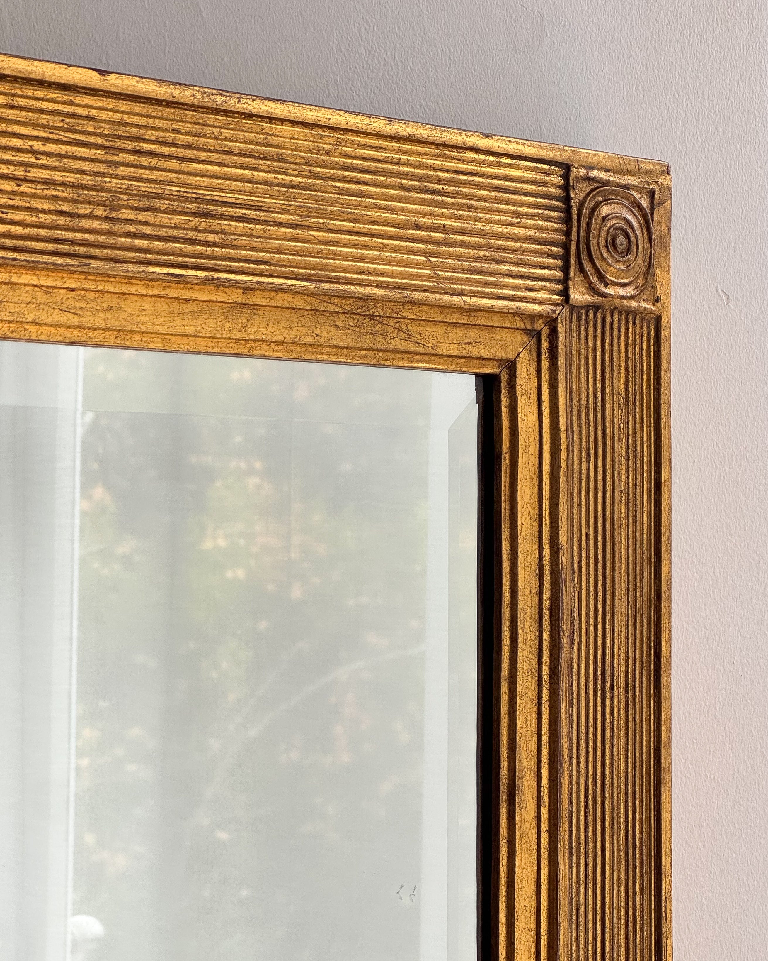 Gold painted wooden mirror