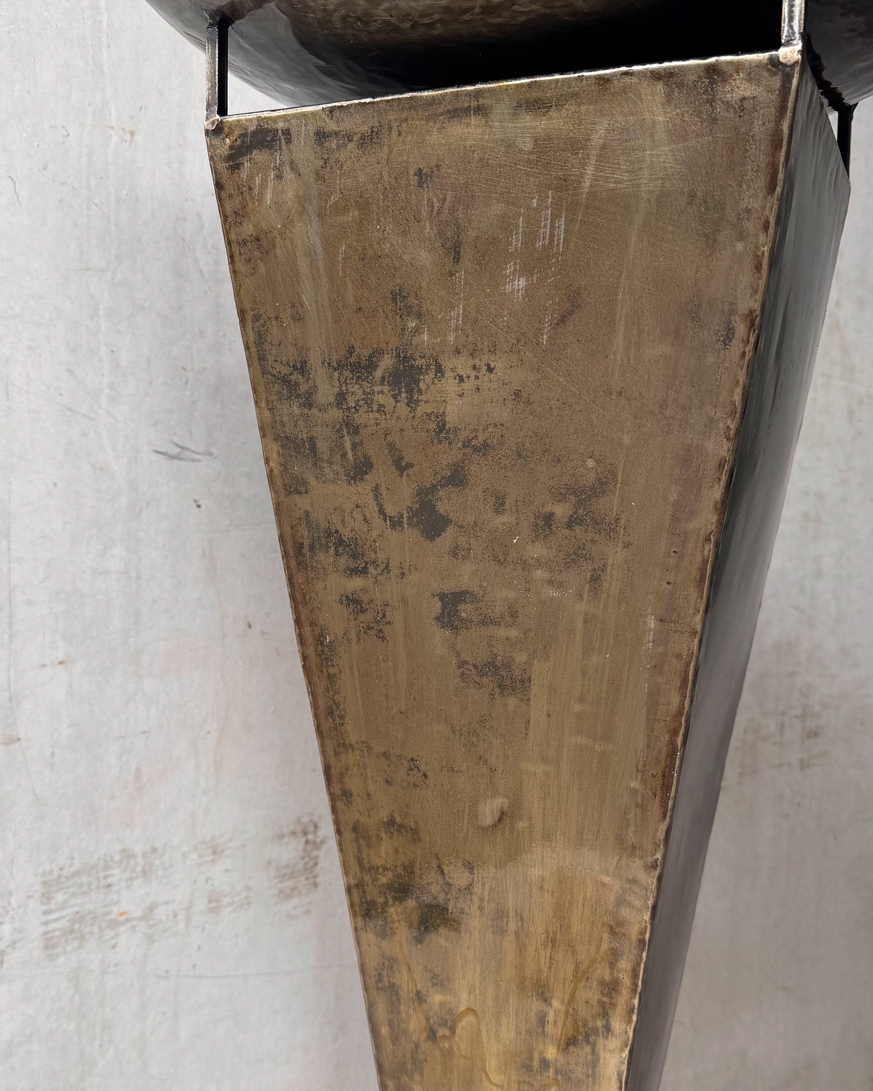 Brutalist metal pedestal