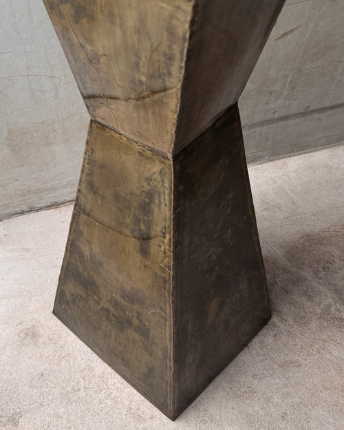Brutalist metal pedestal