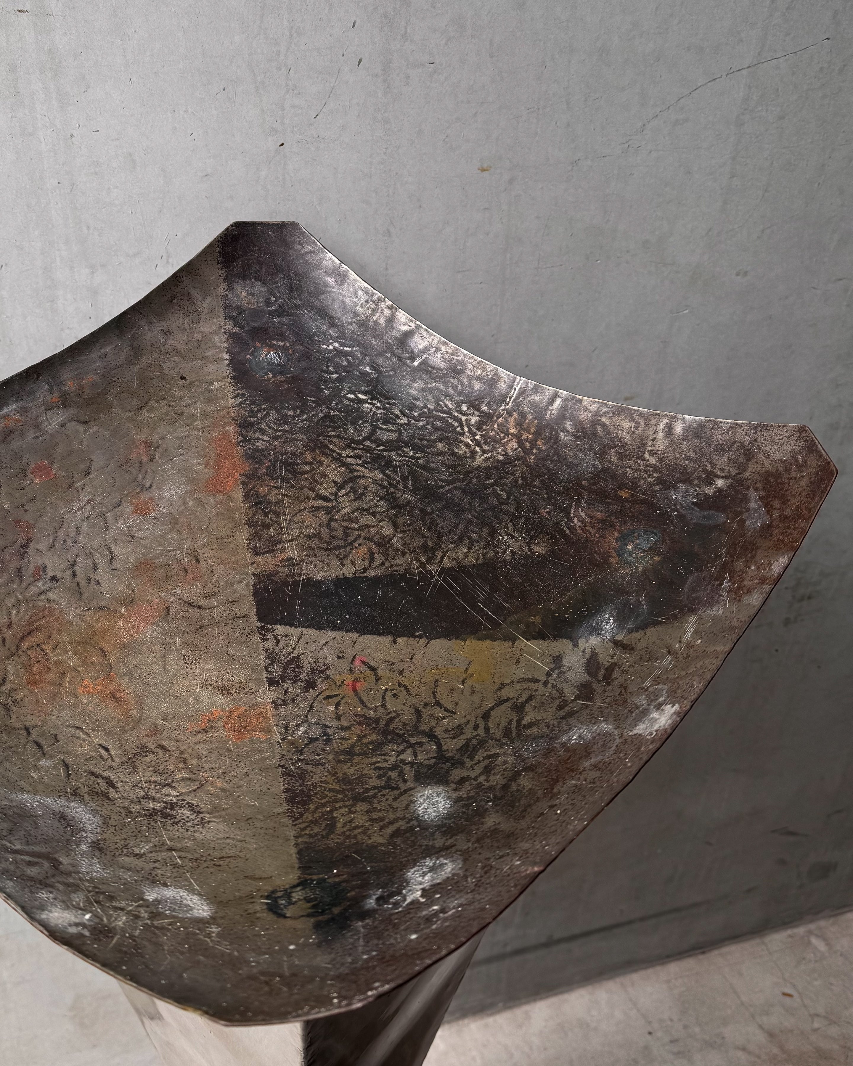 Brutalist metal pedestal