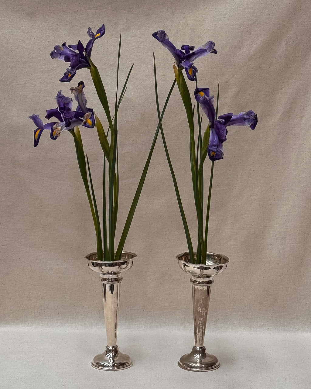 Pair of silver plated vases