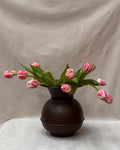 Copper vase pot with tapered neck