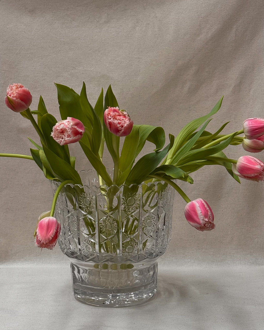 Crystal footed vase