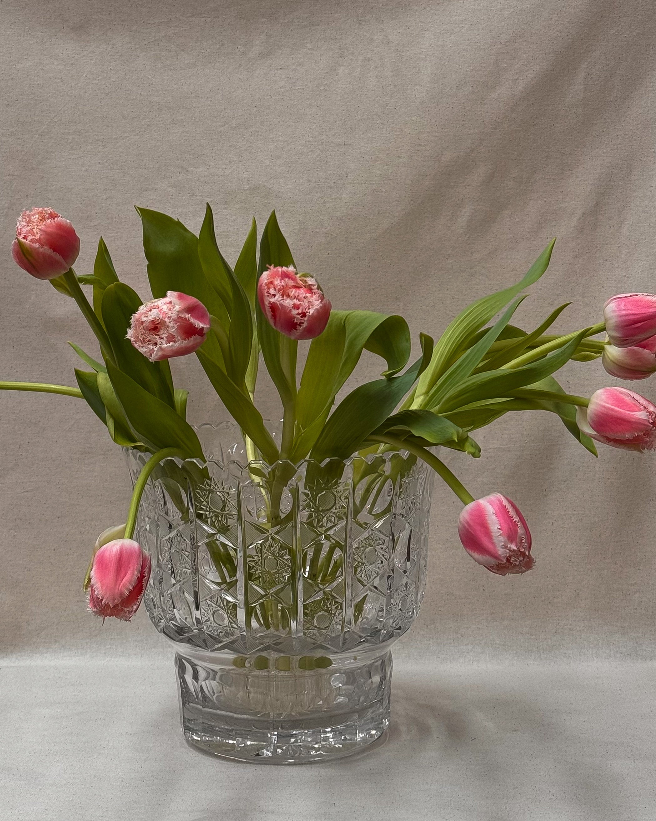 Crystal footed vase