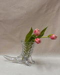 Crystal cornucopia vase